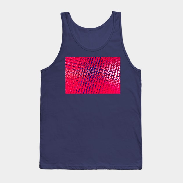 Binary Numbers, Computer Talk, Red And Blue Tank Top by tommysphotos